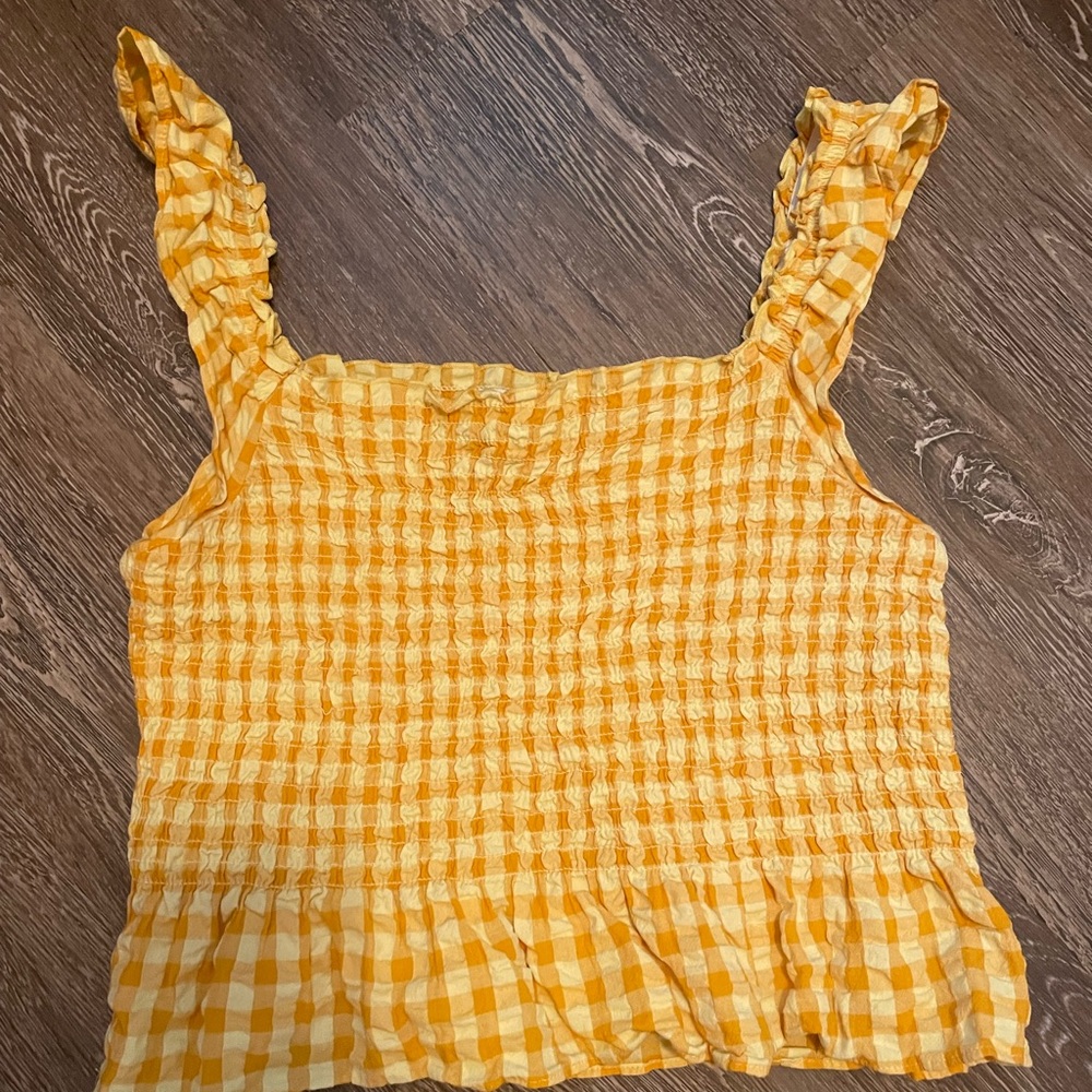 Gingham Mustard Top - image 4